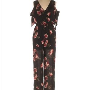 Luxology Pant Suit with Shoulder Cut Outs